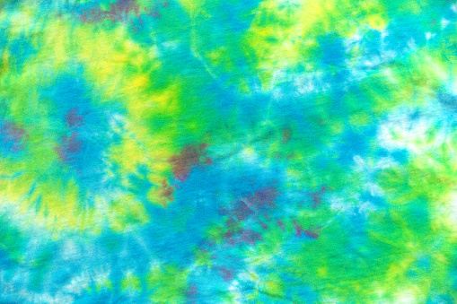 Full frame multi coloured tie dyed fabric. Vibrant Tie Dye