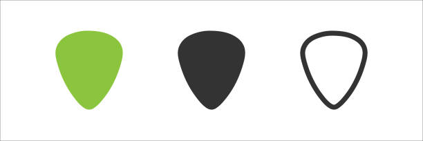 Pick set icon in flat style. Guitar mediator logo. Vector isolated Pick set icon in flat style. Guitar mediator logo. Vector isolated illustration plectrum stock illustrations