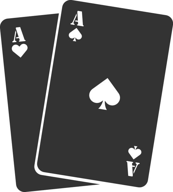 illustrations, cliparts, dessins animés et icônes de graphisme noir royal de carte de poker sur le fond blanc. vecteur plat d’isolement - euchre