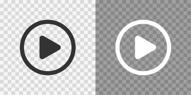 ilustraciones, imágenes clip art, dibujos animados e iconos de stock de reproducir iconos de botón en el fondo transparente. vector webl digita - largometrajes