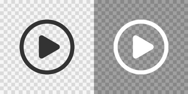 illustrazioni stock, clip art, cartoni animati e icone di tendenza di riproduci le icone dei pulsanti su uno sfondo trasparente. vettore webl digita - movie icon