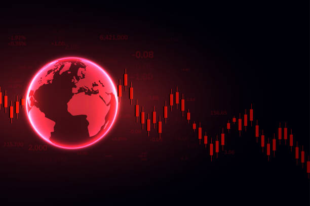 wykres giełdowy lub wykres handlu forex dla koncepcji biznesowych i finansowych, raportów i inwestycji na ciemnym tle. ilustracja wektorowa - 2574 stock illustrations