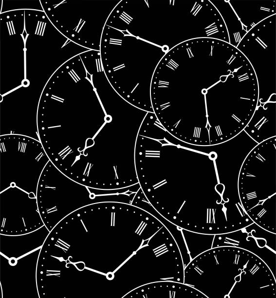 seamless  black and white  pocket  watch  pattern seamless  black and white  pocket  watch  pattern time designs stock illustrations