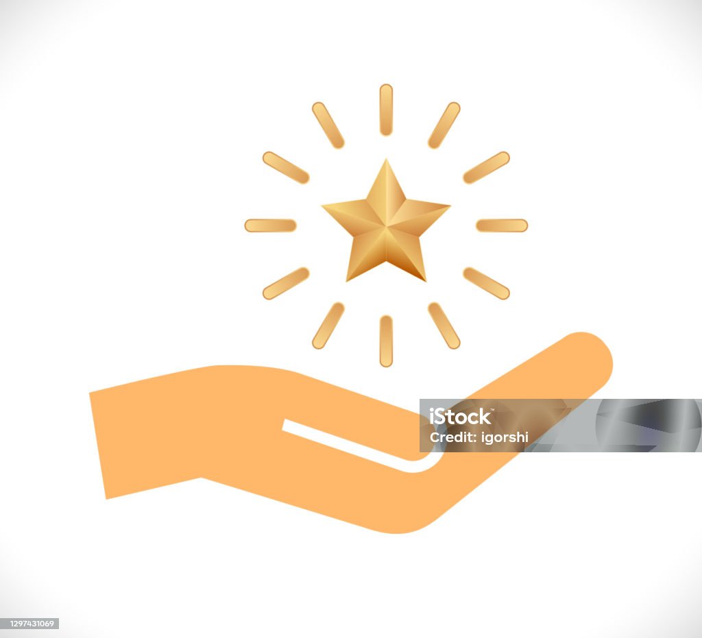 Hand Star Vector Image Hand With Star Stock Illustration - Download Image Now - Award ...