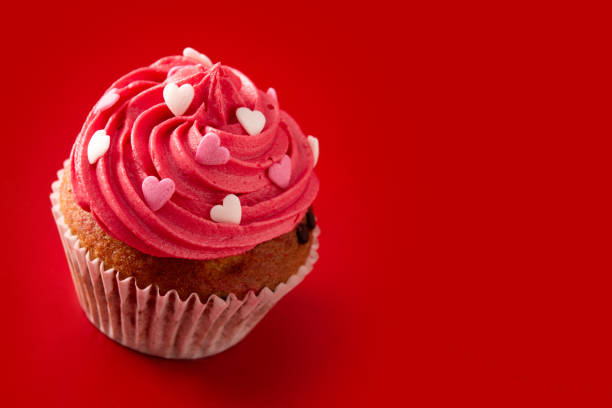 istock Cupcake decorated with sugar hearts for Valentine's Day 1297432357