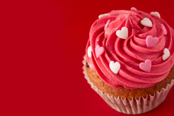 istock Cupcake decorated with sugar hearts for Valentine's Day 1297432466
