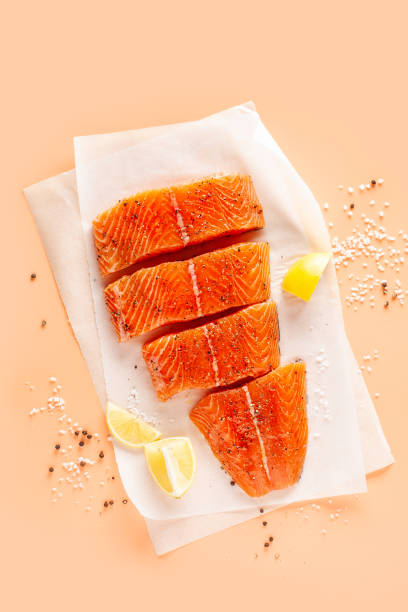 Salmon fillet stock photo