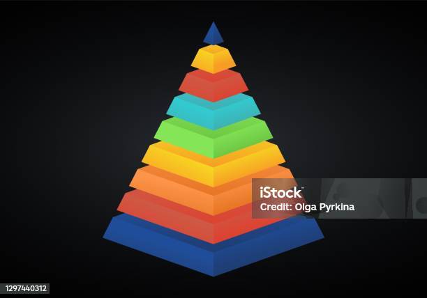 Building Pyramid Graphics Vector 3d Pyramid Infographic Business Progress Infographics Concept ...