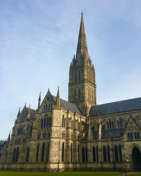 istock Salisbury Cathedral in the sunshine. 1297441905