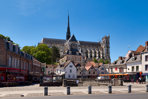 Blue summer morning: Historic Marburg with castle in the background