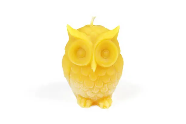 Photo of Handmade owl candle made of honey beeswax