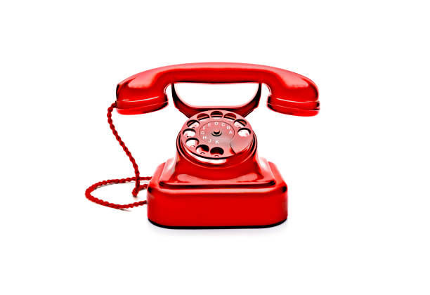 istock Red vintage phone 1297446270