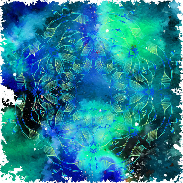 istock watercolor background, acrylic,card for you,different stains,handmade,beautiful abstract background,Mandala,colored spots vector 1297448415