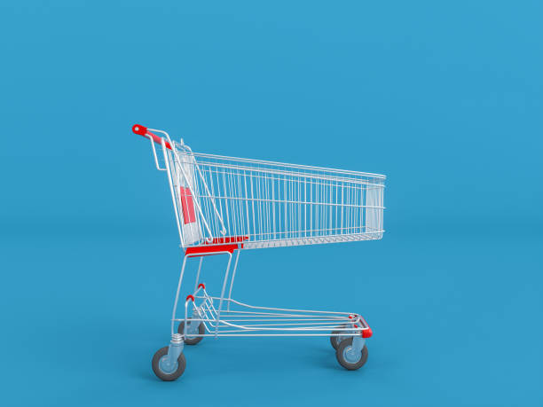 istock shopping trolley on light blue background 1297450279