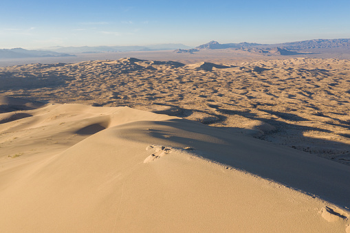 Desert landscape of gypsum dunes in White Sands National Monument in New Mexico, USA