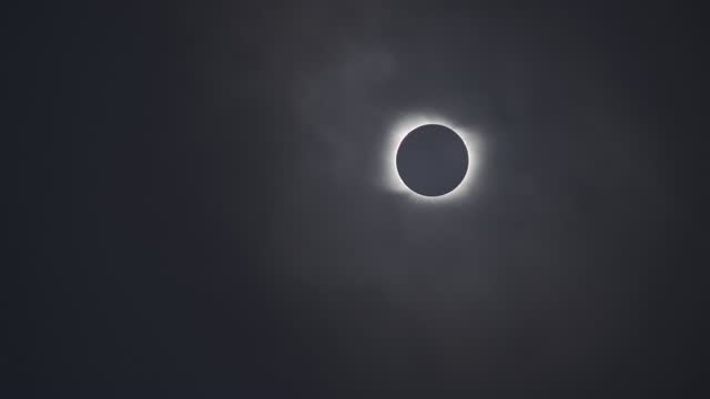 Diamond ring and totality phase during 2020 solar eclipse of Chile