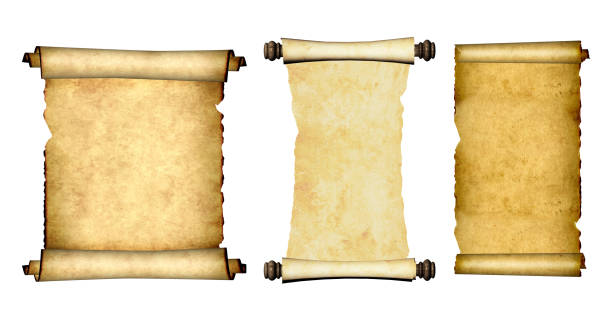 istock Collection of old parchments. Isolated on white background 1297455244