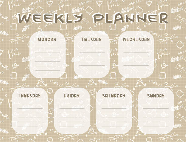 Math Week Chart Design 90+ Weekly Math Stock Photos, Pictures & Royalty-Free Images - iStock