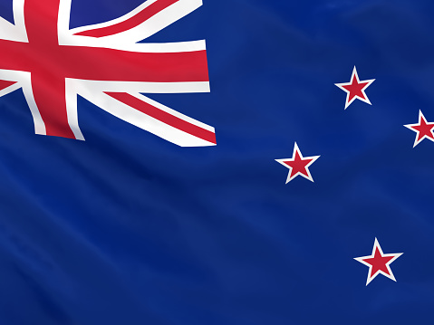 Australian Flag Low Angle Close up, 3D Render
