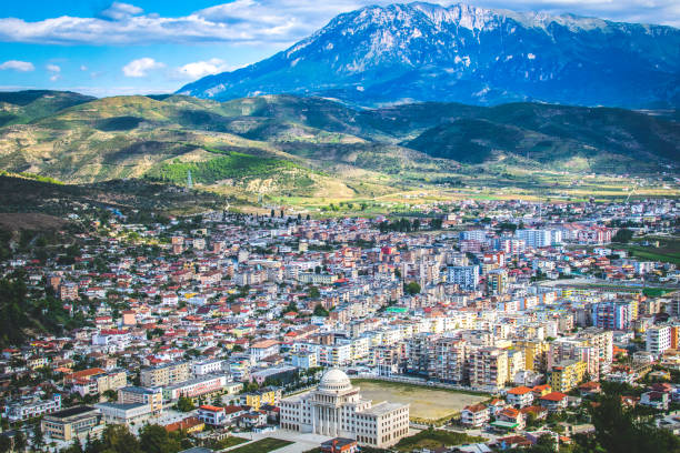 istock Berat university and new city by the mountain 1297460170