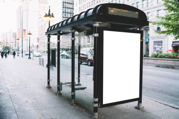 istock Blank billboard on modern bus station 1297460599