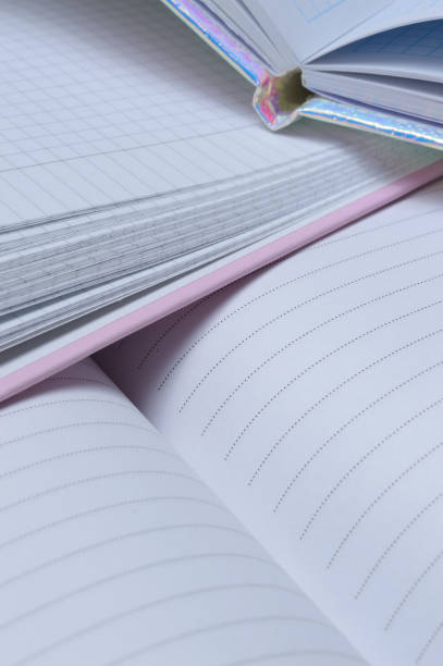 istock open notebooks are on top of each other. close-up. 1297462046