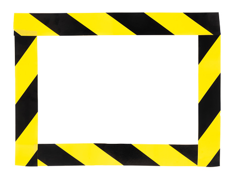 Hazard tape in a frame shape - white background