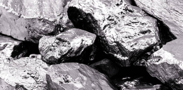 istock several palladium stones, a chemical element that at room temperature contracts in the solid state. Metal used in industry. Spot focus 1297471976