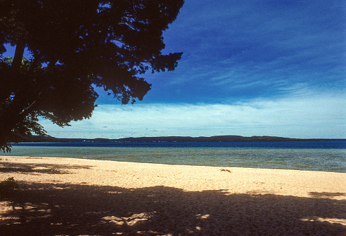 Pictured Rocks National Lakeshore - Lake Superior Beach - 2000. Scanned from Kodachrome 25 slide.