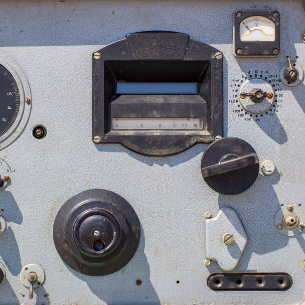 istock Old military radio station. Selective focus 1297479197