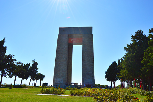 The Çanakkale Martyrs' Memorial (Turkish: Çanakkale Şehitleri Anıtı) is a war memorial commemorating the service of about 253,000 Turkish soldiers who participated at the Battle of Gallipoli, which took place from April 1915 to December 1915 during the First World War.