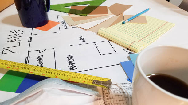 istock Plans for Home Improvement on working desk. 1297490728