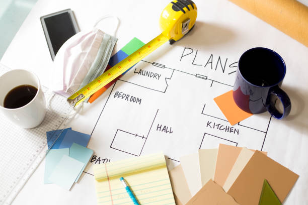 istock Plans for Home Improvement on working desk. 1297491372