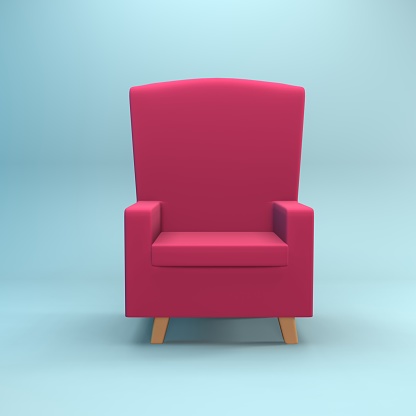 Isolated 3d rendering armchair illustration.