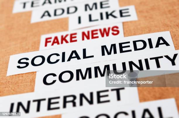 Social Media Concept About The Fake News Stock Photo - Download Image Now - Misinformation, Internet, Conspiracy Theory