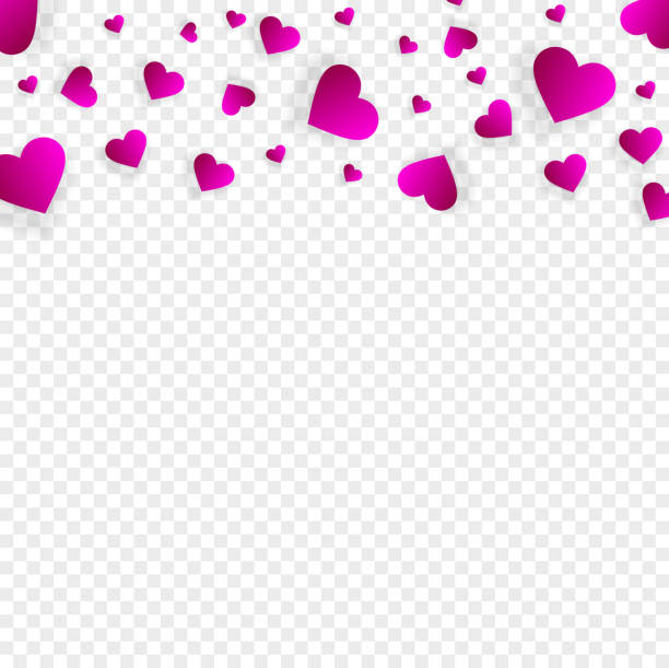 illustrazioni stock, clip art, cartoni animati e icone di tendenza di bordo d'amore con cuori rosa cadenti, cornice vettoriale - heart shape exploding pink love
