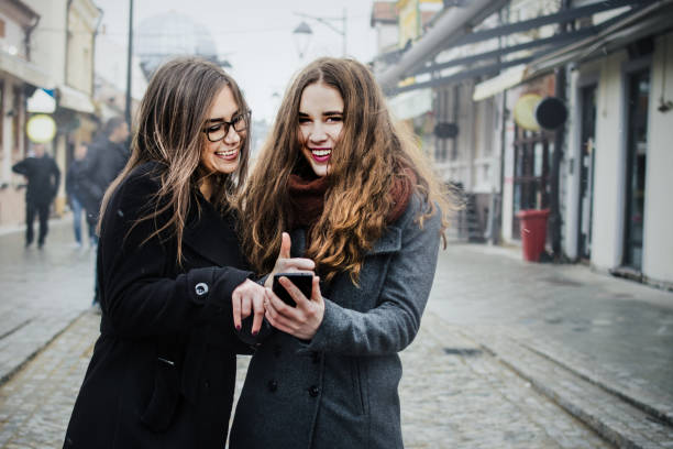 istock Two girl take a selfie photography 1297505374
