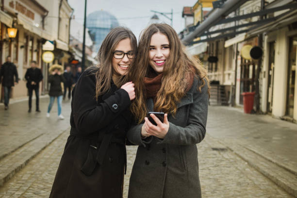 istock Two girl take a selfie photography 1297505402