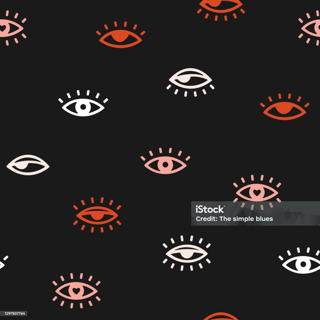 Eyes Background Pattern Seamless Pattern With Hand Drawn Eyes Stock Illustration - Download ...