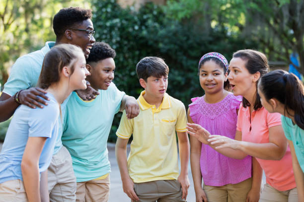 istock Multi-ethnic group of children on field trip 1297509117
