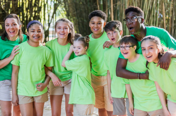 istock Summer camp including two down syndrome children 1297509258