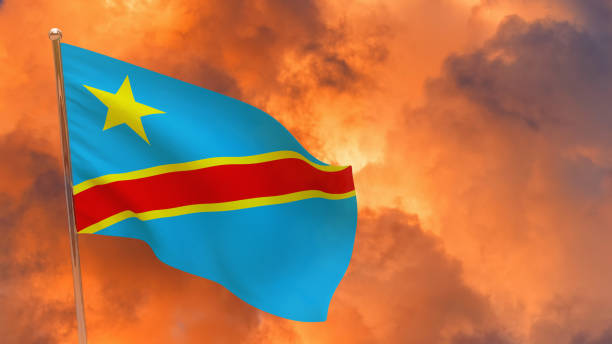 istock Democratic Republic of the Congo flag on pole 1297509435