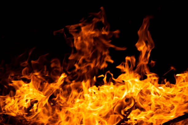 istock Background image of the flame burning red 1297510577