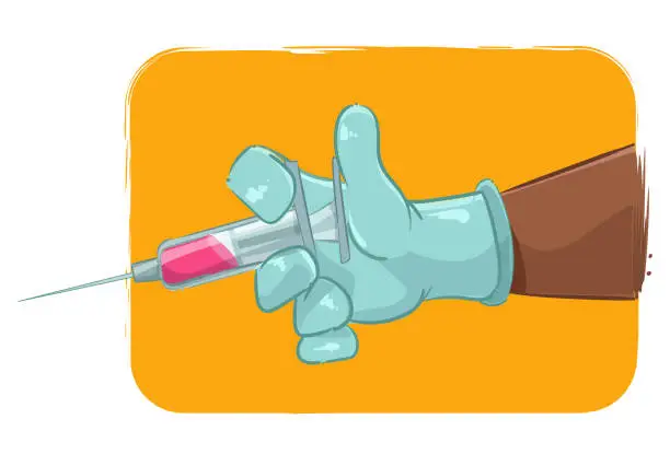 Vector illustration of Vaccinating