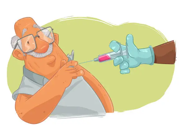 Vector illustration of Vaccinating