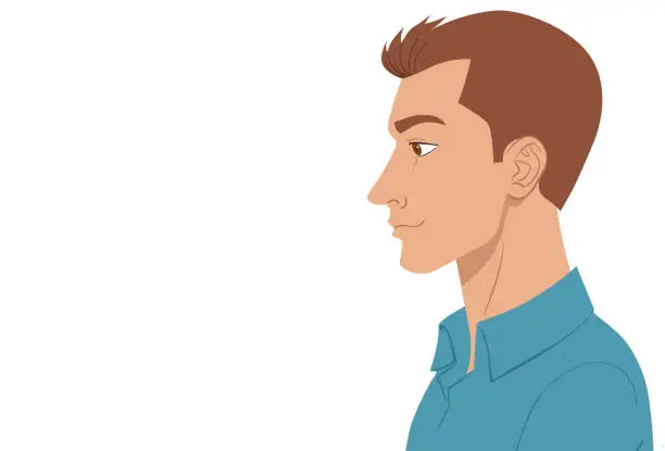 Vector illustration of Side view of a man