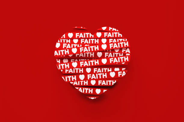 istock Faith Written Red Ribbon over Red Background 1297518777
