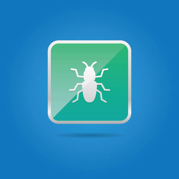 illustrazioni stock, clip art, cartoni animati e icone di tendenza di icona del bug verde vettoriale semplice o dell'insetto - ant worm vector animal themes