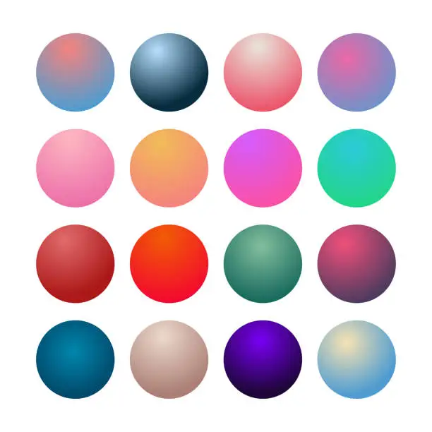 Vector illustration of Set of gradients. Vector collection of gradients