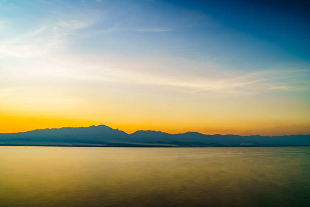 istock Beautiful landscape of lake while sunset. 1297527925
